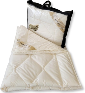 Meivita Naturhaarbettdecke Merino Schafschurwolle Sommerdecke, Füllung: 100% Wolle, Bezug: 100% Baumwolle, Bettdecke Hergestellt in Deutschland