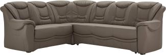 Cavadore Schlafsofa Bensil mit Federkern Sofa L-form mit Bett, Kunstleder, hellbraun, 265 x 94 x 215 cm