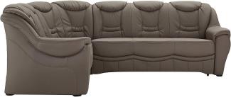 Cavadore Schlafsofa Bensil mit Federkern Sofa L-form mit Bett, Kunstleder, hellbraun, 265 x 94 x 215 cm