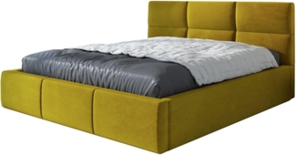 Polsterbett EMILI-OM 180x200 mit Bettkasten und Lattenrost. Farbe: Bernesteigraun 34