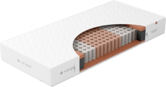 verapur Ortho Plus Titan Taschenfederkern Matratze 90x190 cm H4, waschbarer Bezug, 7-Zonen, Öko-Tex, 24cm hoch, Tonnentaschenfederkernmatratze