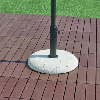 Sonnenschirmständer Bitritto Beton Ø45x6cm Steinoptik, weiß 20 kg [casa. pro]