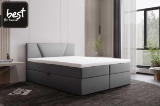 Best for Home Boxspringbett Jubilee Bonellfederkern inkl. Topper 7 cm – Luxus Doppelbett (140x200 160x200 180x200 200x200), Handwerksqualität, TOP Preis-Leistungs-Verhältnis