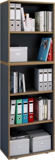 VCM Büroregal & Bücherregal Salia 920796 Anthrazit B. 60 x H. 183 x T. 33 cm