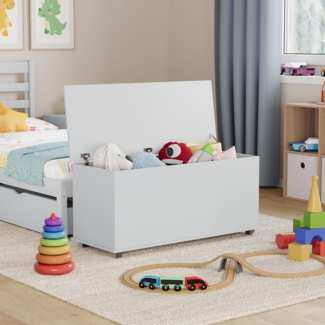 Vida Designs Leon Spielzeugkiste aus Holz, weiß, mit Deckel, Decken und Decken, für Kinder