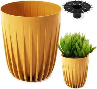 KONZEPT Blumentopf Hoher Blumentopf, Pflanzkübel Groß für Außen, Balkon, Übertopf mit Drainagesystem
