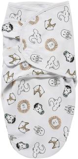 Meyco Swaddle 0-3mnd Animal 301019 Weiß