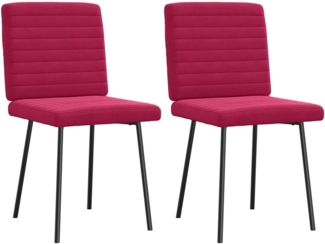 vidaXL Esszimmerstühle 2 Stk. Weinrot Samt 4101161