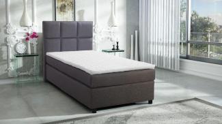 Boxspringbett 'Paxos 1 Tablet' inkl. Topper, 90x200 grau