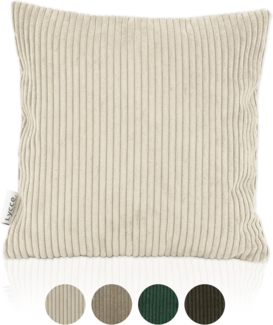 Lycce Dekokissen Kissenbezug aus trendigem Cordstoff (40x40 cm), beige