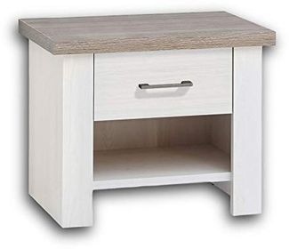 Nachttisch Lars / Luca, Holzwerkstoff, Weiß, Holzfarben, 51 x 46 x 43 cm