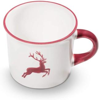 Bordeauxrot Hirsch, Kaffeehäferl - Kaffeetasse / Kaffeebecher (0,24L) - Gmundner Keramik Becher - Mikrowelle geeignet, Spülmaschinenfest