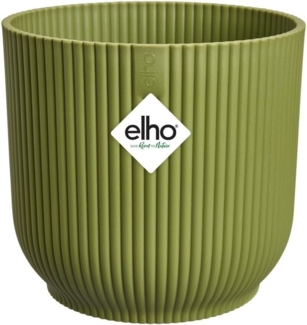 elho Vibes Fold Rund 14 Pflanzentopf - Blumentopf für Innen - 100% recyceltes Plastik - Ø 14.1 x H 12.9 cm - Grün/Ferngrün