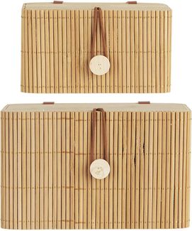2er Set Schachtel Box Kästchen Kiste mit Deckel Bambus Natur Ib Laursen 1267-14