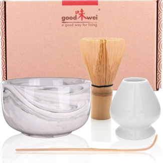 Goodwei Teeschale Matcha-Set "Gurei" 80 mit Teeschale, Matchabesen und Besenhalter, Keramik
