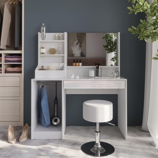 Schminktisch Sherry Weiß/Weiß Hochglanz 119.8 cm 4 Teile Vicco