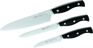 RÖSLE Barbecue Messerset 3 tlg Kochmesser Universalmesser Gemüsemesser Silber