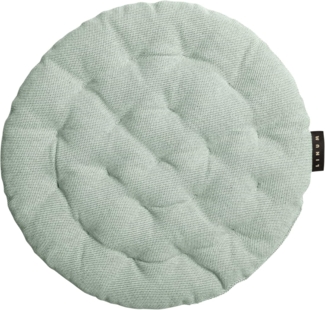 LINUM PEPPER Elegantes Rundes Sitzkissen Ø 37cm, 100% Baumwolle, Maschinenwaschbar, Helles Eisgrün