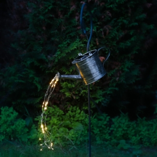 MARELIDA LED Solarleuchte LED Solar Gießkanne mit Wasserfalleffekt H: 90cm Deko-Kanne für Garten, LED Classic