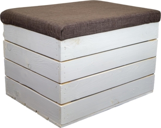 Kistenkolli Altes Land Allzweckkiste Sitztruhe Mira mit Stauraum in weiß Maße 34x35x48 Sitzhocker Obstkiste (Spar-Set, 1er Set)
