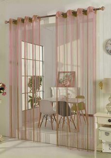 Gardinenbox Gardine (1 St), Ösen, Fadengardine, Fadenstore Raumteiler 20304