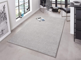 Kurzflor Teppich Pure Uni Grau - 200x300x1,3cm