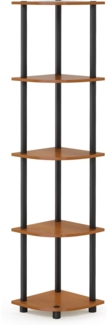 Furinno Eckregal mit 5 Ebenen, Mehrzweckregal, Verbundholz, PVC-Rohre, Kirsche hell, 29. 46x29. 46x146. 56 cm