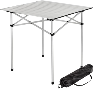 BAKAJI Tisch für Wohnmobil, Camping, Picknick, aus Aluminium, faltbar, aufrollbar, platzsparend und leicht, ideal für Messen, Garten, Haus (70x70 cm)