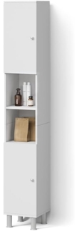 Livinity® Hochschrank Fucino, Weiß/Weiß, 30 x 190 cm