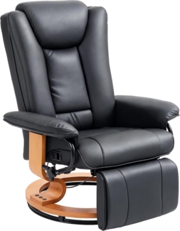 HOMCOM Relaxsessel Modernes Sessel mit Fußstütze (Liegesessel, 1-St, TV-Sessel), für Wohnzimmer, Schlafzimmer, Schwarz