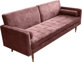 riess-ambiente Schlafsofa COUTURE 200cm altrosa / braun-gold · 3-Sitzer mit Microvelours-Bezug, Einzelartikel 1 Teile, Wohnzimmer · inkl. Kissen · Bettfunktion · verstellbare Rückenlehne