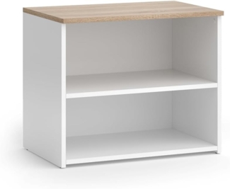 Lowboard Wido Weiß/Sonoma 60 x 50 cm mit 2 Fächern Vicco