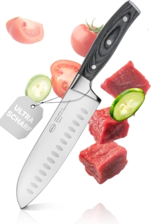 Rösle Santokumesser WOLFGREY 17,5 cm Griff Pakka