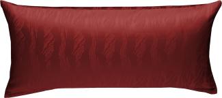 Bettwaesche-mit-Stil Mako Satin Damast Bettwäsche Waves Rot Kissenbezug 40x80 cm