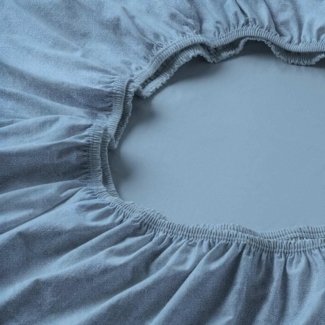 Estella Samt-Velours Spannbettlaken 150/200 hellblau