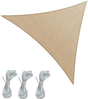 Rebecca Mobili Sonnenschutz Sonnensegel für Außenbereich Outdoor Beige Dreieckig Schwimmbad Befestigungsseil Polyethylen UV-Schutz 3,6x3,6x3,6 m (Cod. RE6340)