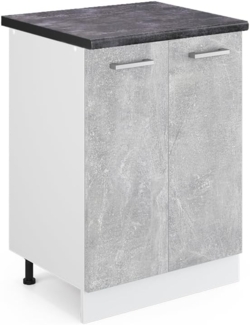 Vicco Küchenunterschrank R-Line, Beton/Weiß, 60 cm, AP Anthrazit