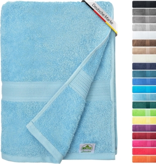 leevitex® Saunatuch Frottee XXL, (1-St), 80x200 cm, extra groß & saugfähig, Hellblau/Himmelblau