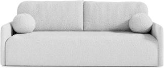 Compleo Schlafsofa kleine mit Bettkasten STYLO, Polstersofa, Breite: 206 cm, Modern Couch, Bouclé-Stoff