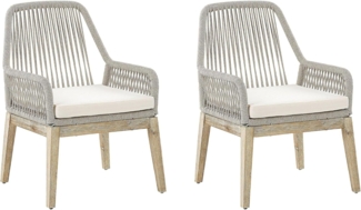 Set mit 2 Stühlen und Sitzkissen OLBIA Beige