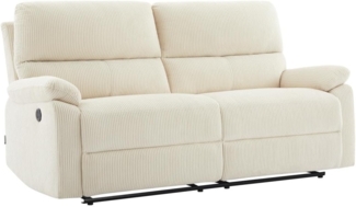Vente-unique - Relaxsofa elektrisch 3-Sitzer - Cord - Beige - LUNANO