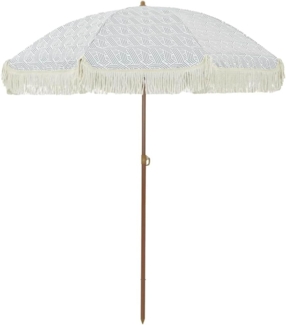 vidaXL Sonnenschirm Grau und Weiß Ø 160 x 195 cm Stahl 42006681