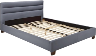 Vente-unique - Polsterbett - 180 x 200 cm - Stoff - Grau - FAUSTIN