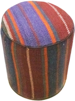 Sonderform,XS / 80 cm Ø Rund & kleiner,Mehrfarbig,Patchwork,Schurwolle,Afghanistan
