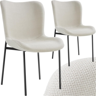 tectake Esszimmerstuhl Polsterstuhl (Set, 2 St), Ergonomisches Design, bequemer Polsterung & extra hohen Rückenlehnent