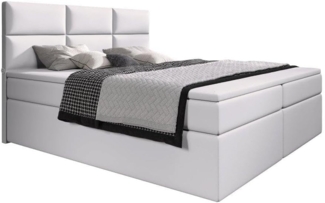 Boxspringbett Carre mit USB-Anschluss 140x200 Weiß H4 (100kg+)