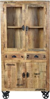 RUSTIC Vitrine Lackiertes Mangoholz Natur