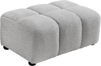 riess-ambiente Fußhocker CLOUD 100cm grau · modener Fußhocker aus Bouclé-Stoff für Sofas (Einzelartikel, 1 St), Polsterhocker mit Teddystoff · Wohnzimmer · Federkern · Ziersteppung