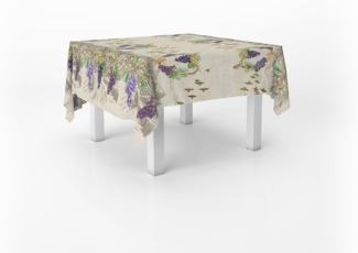 Italian Bed Linen Tischdecke Digitaldruck schmutzabweisend 150x150 cm Bacchus