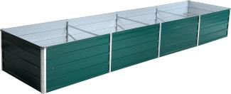 Metall Blumenbeet Hochbeet 320x80x45 cm Grün Pflanzbeet Gemüsebeet Pflanzkasten